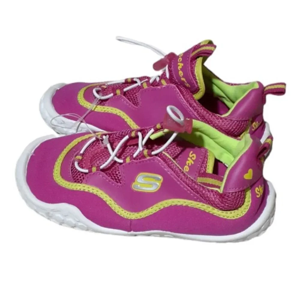 Skechers Youth Girl's Summer Water Beach Shoes  Pink Lime Green Sz 2